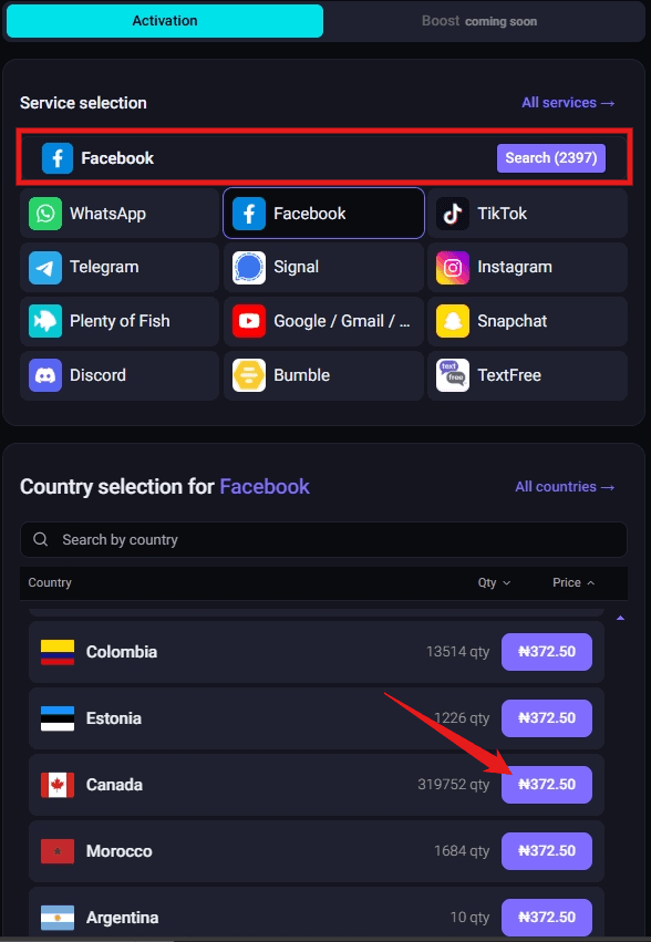 Select Facebook Service