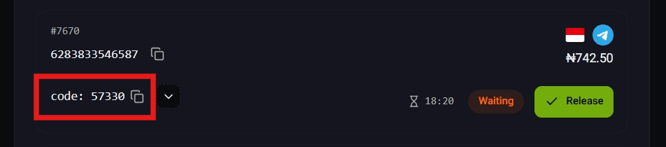 Completed Order Card